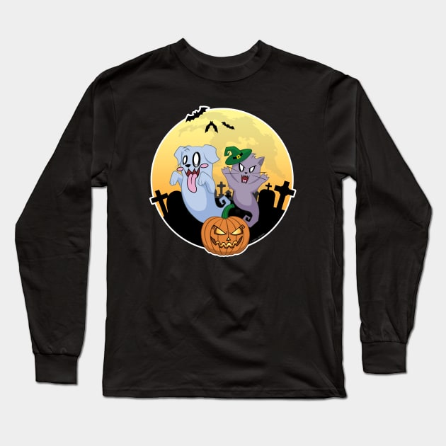 Ghost Pets of the Cemetery Long Sleeve T-Shirt by coneilldesigns